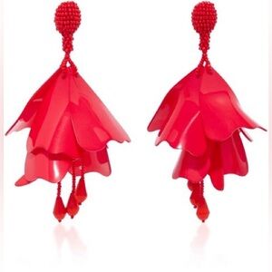 Oscar de la Renta Red Classic Impatiens Earrings – Rare